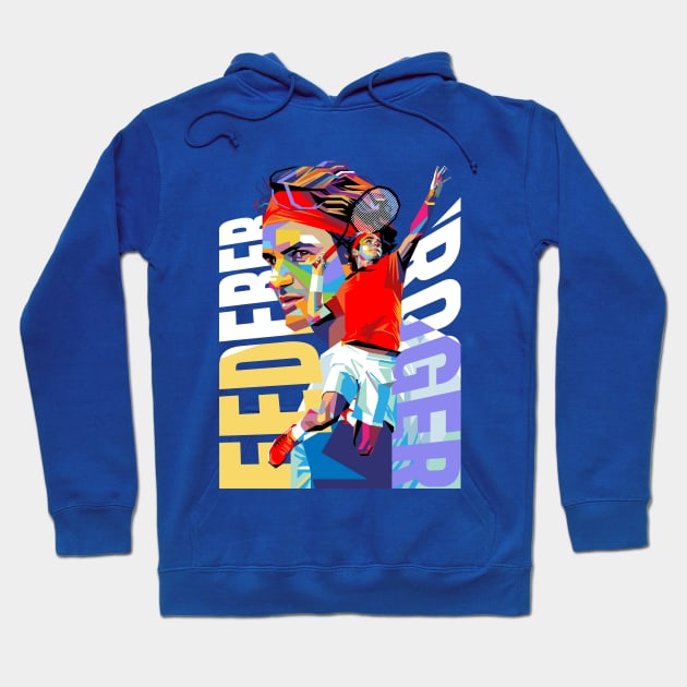 Roger Federer Colorful Hoodie by Laksana Ardie Store